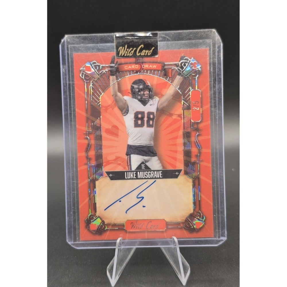 2023 Wild Card Luke Musgrave 5CDCL-67 5 Card Draw Orange Holo Foil Auto 2/5